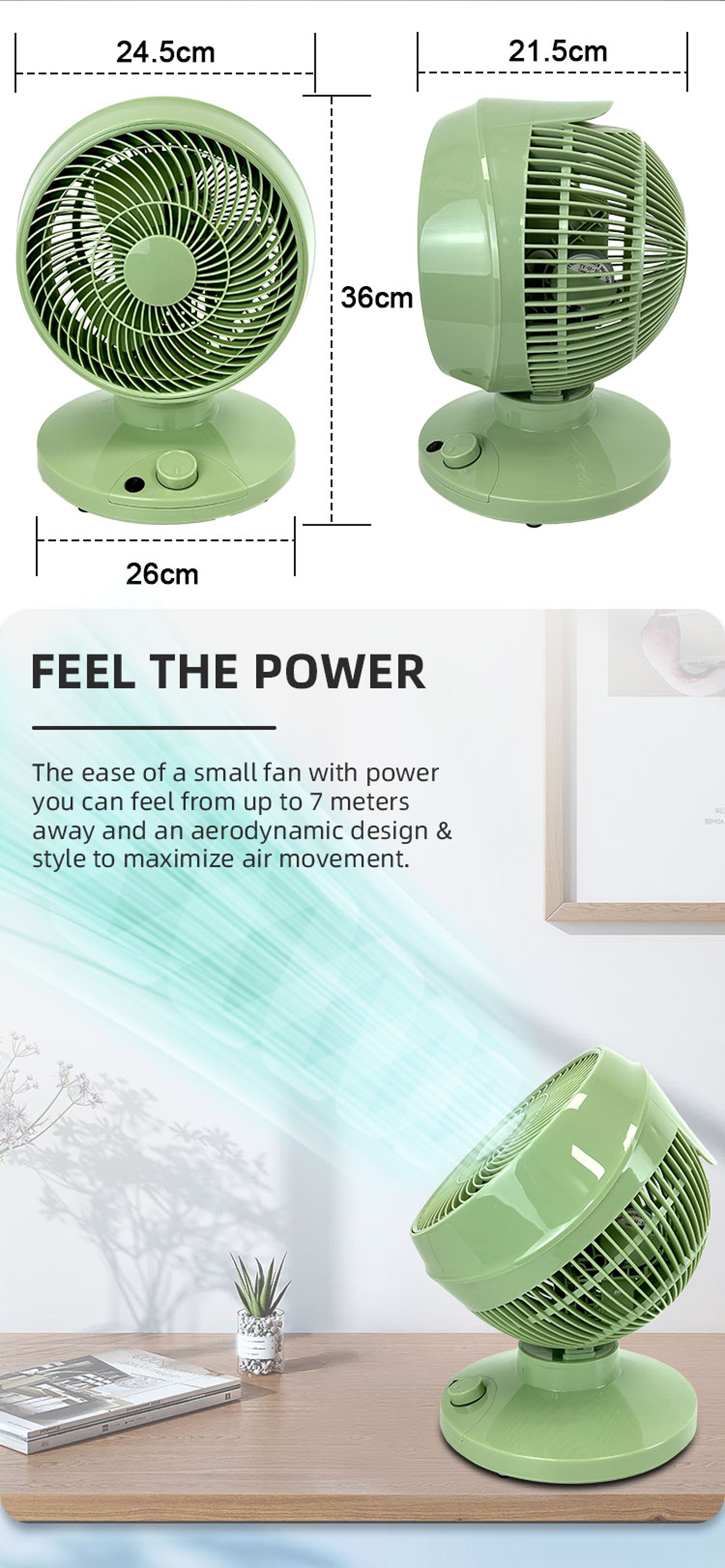  turbo fan size