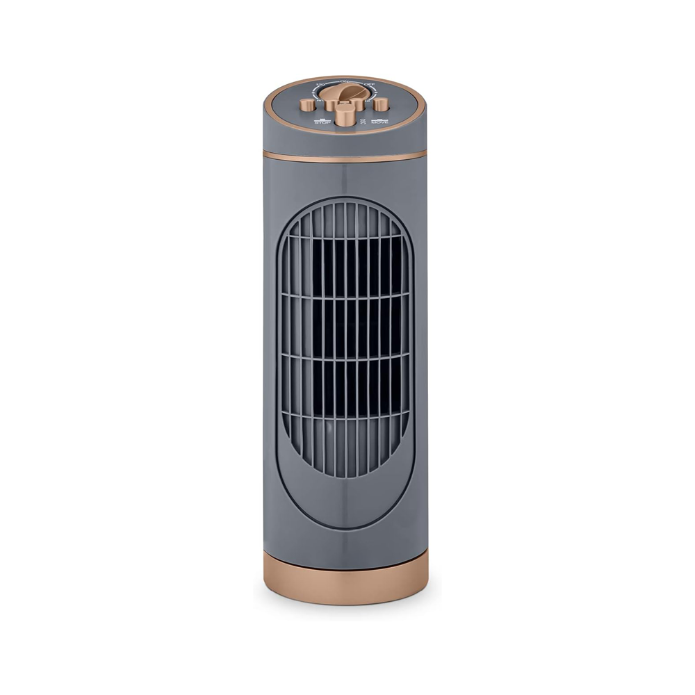 Portable Mini Cooling Tower & Pedestal Fan 3-Speed Motor with 2 Hours Timer UK Plug Type for Bedroom Space-Saving Air Cooler