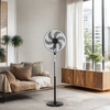 6 Blades Electric Stand Fan Height Adjustable with 3 Speed 